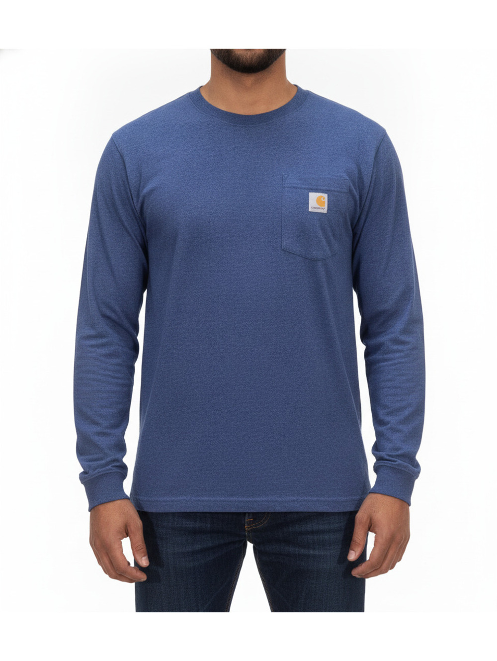 Carhartt Men's Long Sleeve Loose Fit Pocket T-Shirt XL Blue